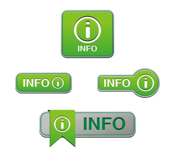 Green info buttons — Stock Vector