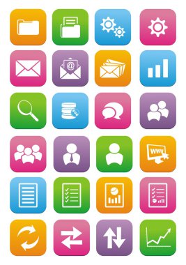 arka ofis düz stil Icon set