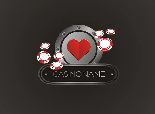 Srdce s poker žetony, plakátu, nápisu, pozadí, pozadí — Stockový vektor
