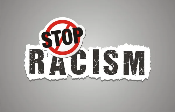 Stoppen met racisme poster, beckdrop, banner — Stockvector