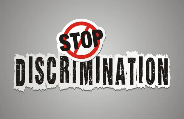 Detener la discriminación cartel, beckdrop, banner — Vector de stock