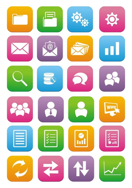 Conjunto de iconos de estilo plano back office — Vector de stock