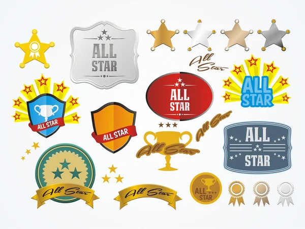All star decoration kit — Stock Vector
