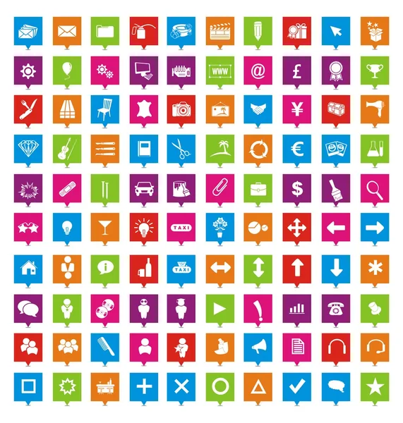 100 square pointers — Stock Vector