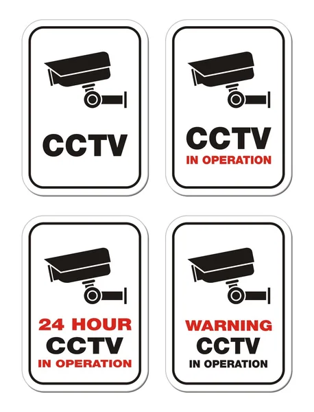 Warning CCTV in operation - warning signs — Stock Vector