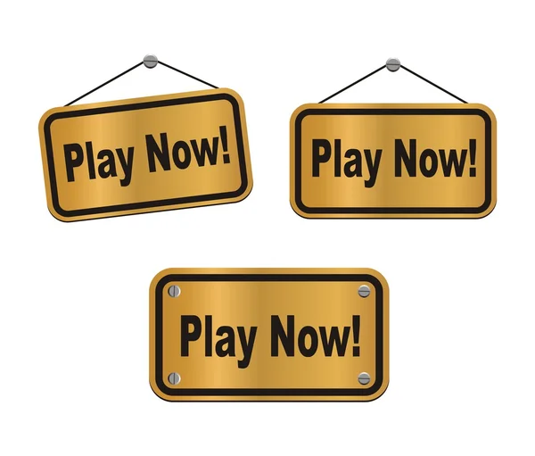 Play now - bronz işaretleri — Stok Vektör