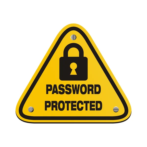 Beveiligd met een wachtwoord - driehoek tekenen — Stockvector
