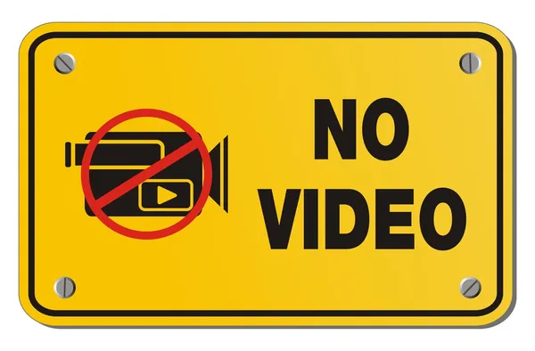 No video yellow sign - rectangle sign — Stock Vector