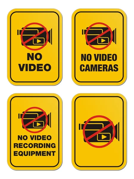 No video yellow signs — Stock Vector