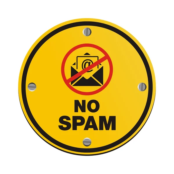 Pas de spam signe jaune - signe rond — Image vectorielle