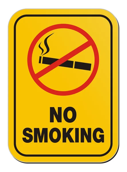 黄色の禁煙の標識 — ストックベクタ