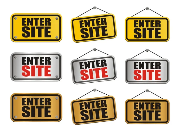 Enter site signs — Stock Vector