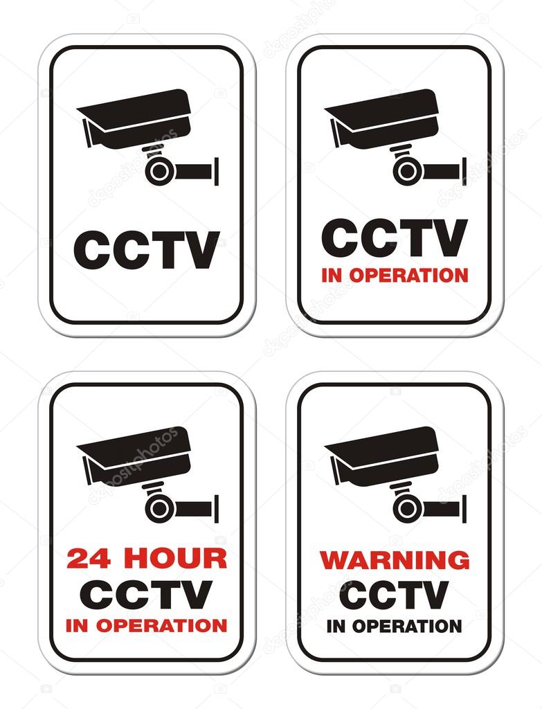 Warning CCTV in operation - warning signs