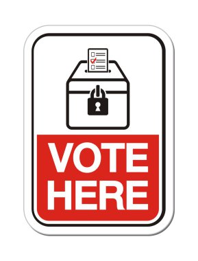 Vote here - polling place sign clipart