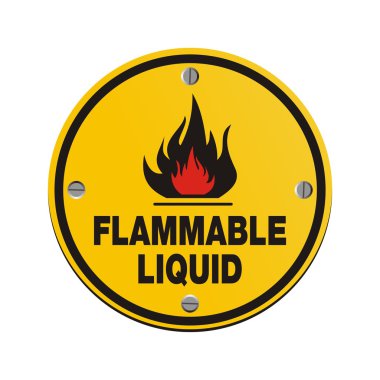 Round sign - flammable liquid clipart
