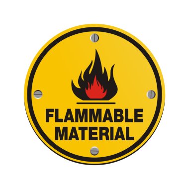 Round sign - flammable material clipart