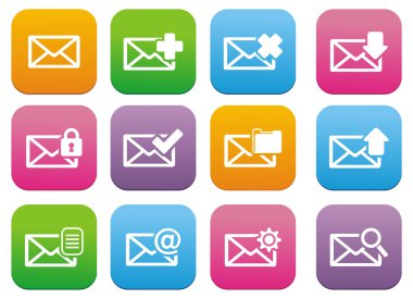 İleti simgeleri - düz stil ikonları