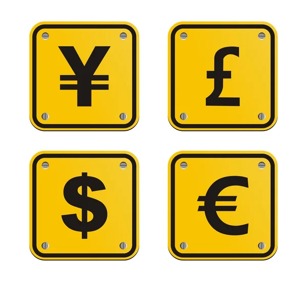Znak měny žlutý — Stockový vektor
