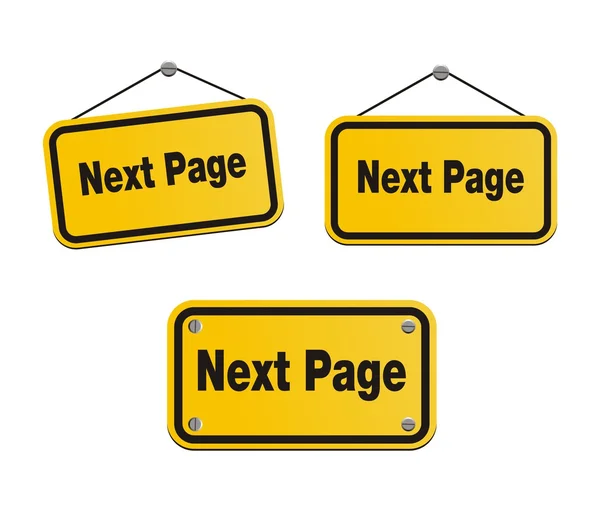 Next page - yellow signs — Stock Vector