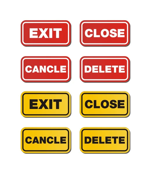 Exit, close, delete, cancle signs — Stock Vector