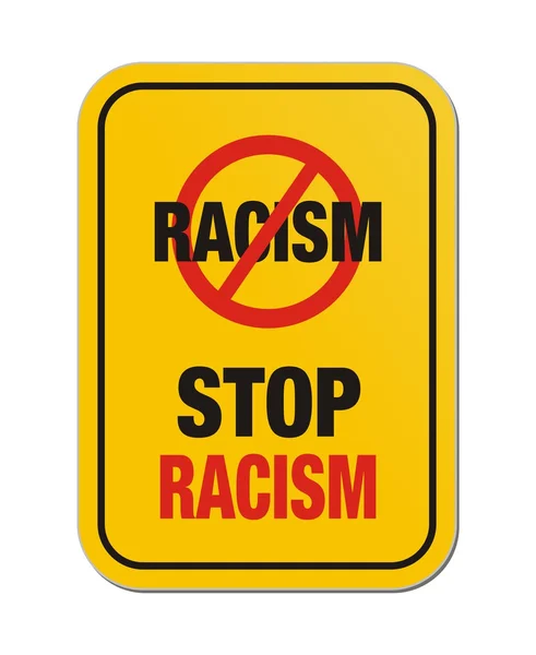 Stop racism yellow signs — Stock Vector