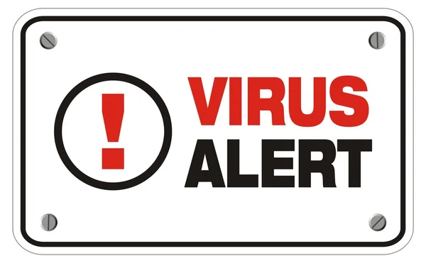 Signo rectángulo de alerta de virus — Vector de stock