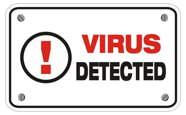 Signo detectado por virus - signo rectángulo — Vector de stock