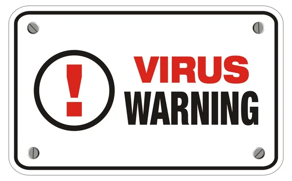 Signo rectángulo de advertencia de virus — Vector de stock