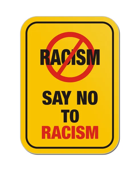 Katakan tidak untuk rasisme tanda-tanda kuning - Stok Vektor