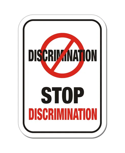 Stop discriminatie tekenen — Stockvector