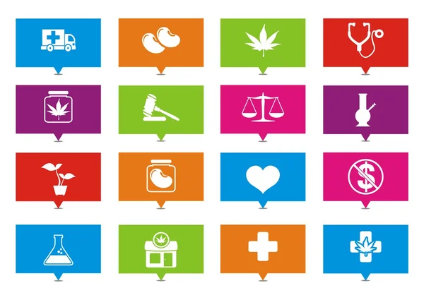 Pointeurs rectangle marijuana médicale — Image vectorielle