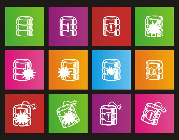 Datenbank Crash Square Metro Style Icon Sets — Stockvektor