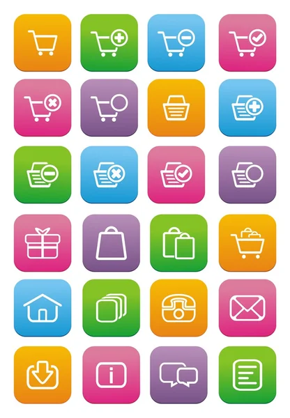 Icone dell'e-commerce - icone in stile piatto — Vettoriale Stock