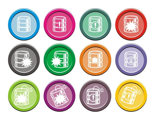 Database round icon sets — Stock Vector