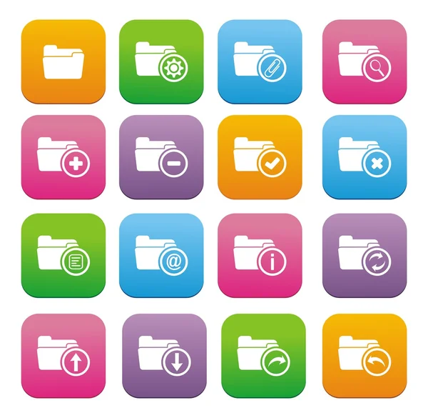 Folder flat style icon sets — Stock Vector