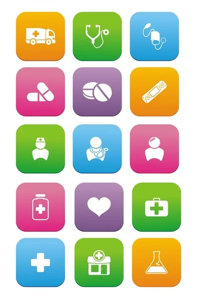 Medical flat style icon sets — Stock Vector