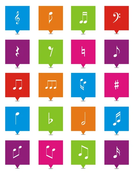 Note de musique pointeurs carrés — Image vectorielle