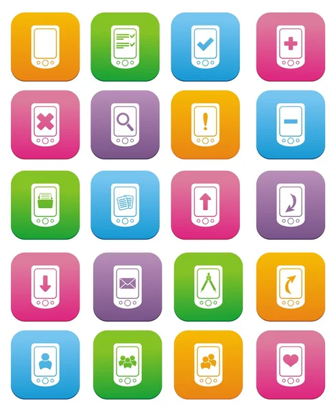 Iconos de teléfono inteligente - iconos de estilo plano — Archivo Imágenes Vectoriales