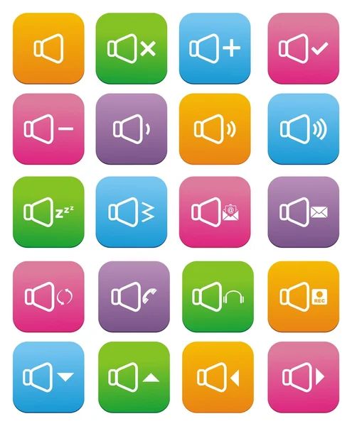 Sound icons- flat style icons — Stock Vector