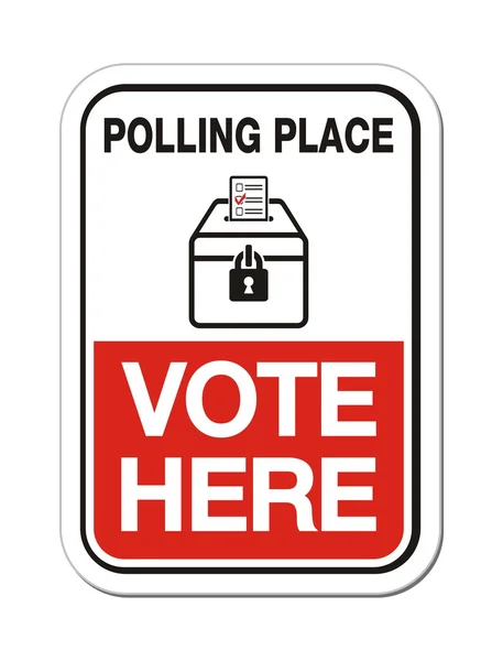 Voto en las urnas aquí - signo electoral Gráficos vectoriales
