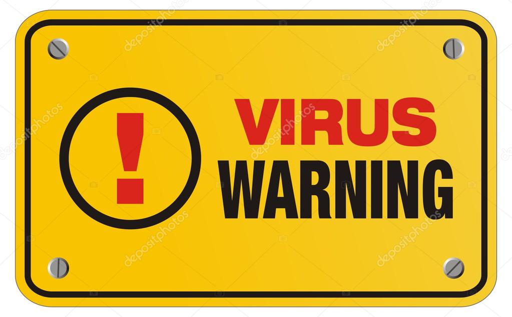 Virus warning rectangle sign - yellow signs
