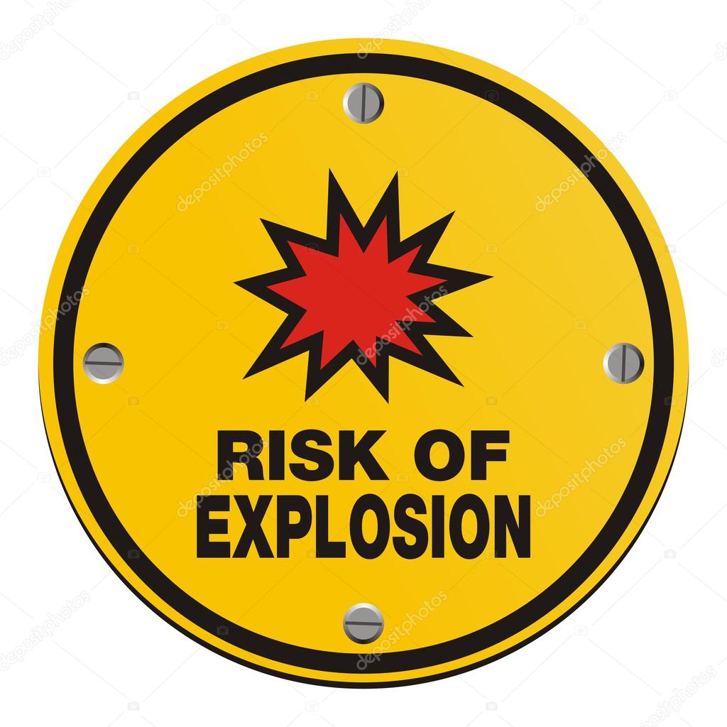 Risk of explosion - round yellow sign