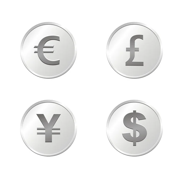 Monedas - plata — Vector de stock