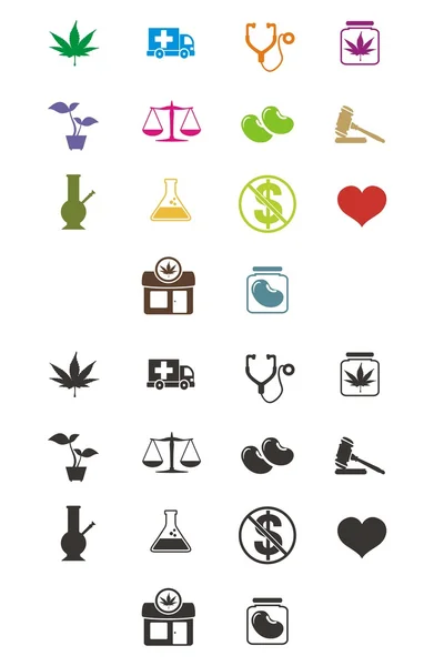 Icono de marihuana medicinal — Vector de stock