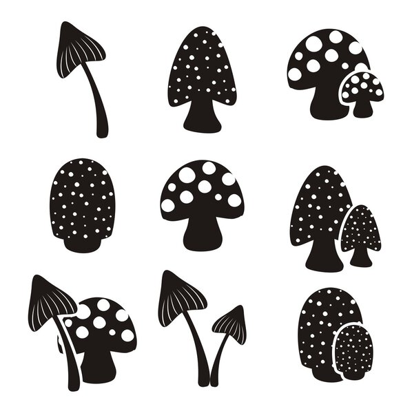Mushroom pictogram sets