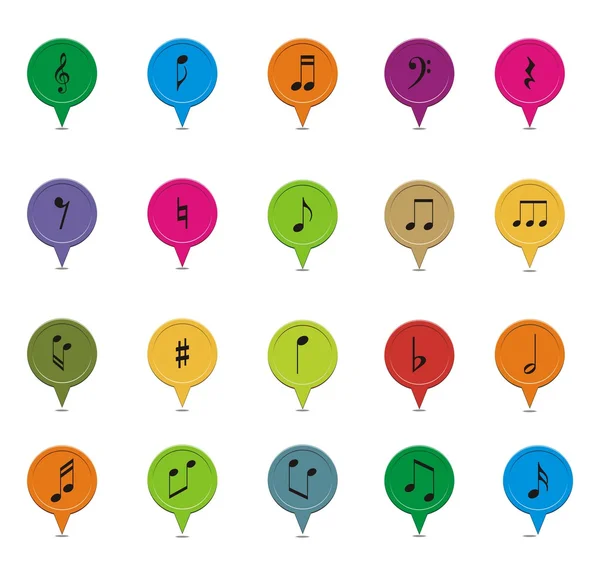 Indicateurs de notes de musique — Image vectorielle
