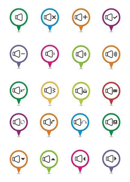 Geluid kaart aanwijzers — Stockvector