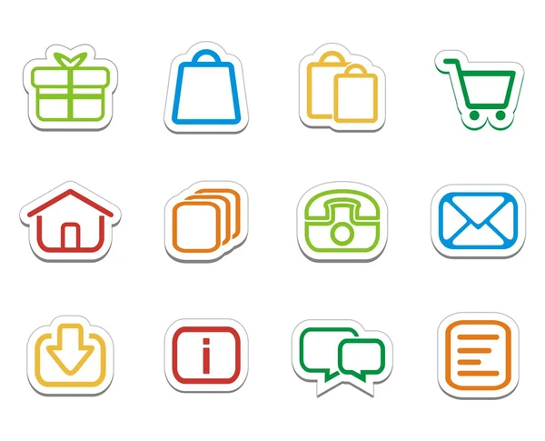 Colorful online shop stickers - icons — Stock Vector