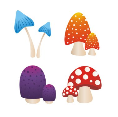 Colourfull mushroom clipart
