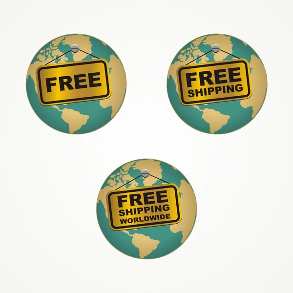 Free shipping worldwide icons — Stock Vector